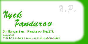 nyek pandurov business card